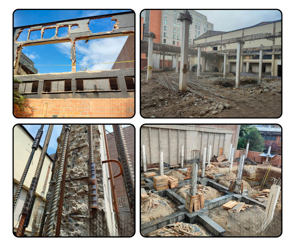 Intervenciones sobre la estructura. Estudio de vulnerabilidad sísmica e intervención estructural de Bodega Comfama Independientes