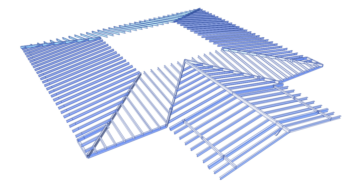 Modelo Matemático de la estructura de cubierta. Diseño estructural Casa Eterna