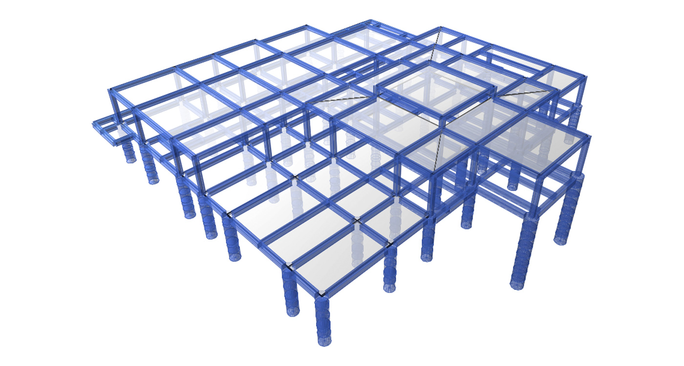 Modelo Matemático del edificio principal. Diseño estructural Casa Eterna